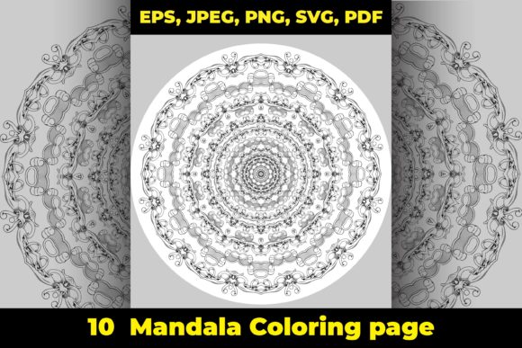 10 Bundle Mandala Adult Coloring Page Graphics Review
