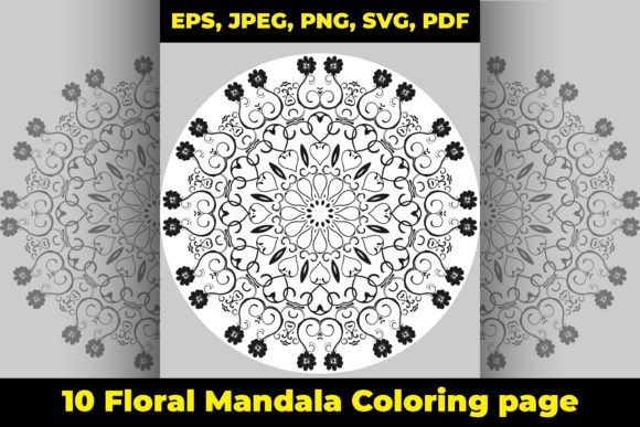 10 Floral Mandala Coloring Pages Amp Graphics