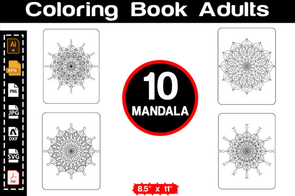 10 Mandala Coloring Book Graphics & Coloring Pages Amp Review