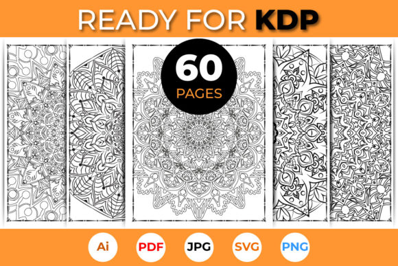 60 Mandala Coloring Page Bundle: Graphics Coloring Pages Amp