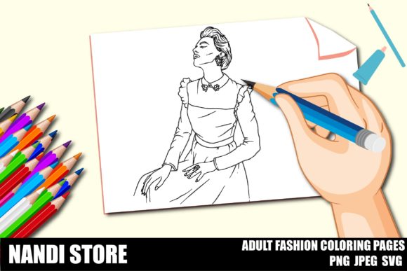 ADULT FASHION KDP COLORING PAGES: Graphics & Coloring Pages Amp