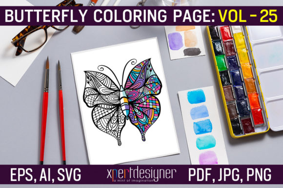 Butterfly Coloring Page: Graphics & Coloring Pages Amp