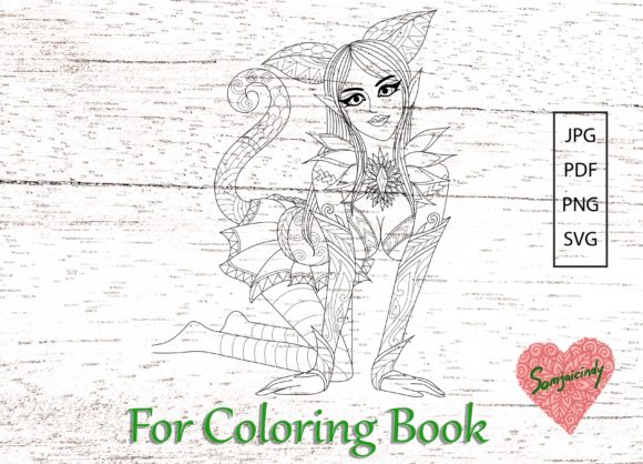 Cat Girl Graphics for Coloring Pages Amp