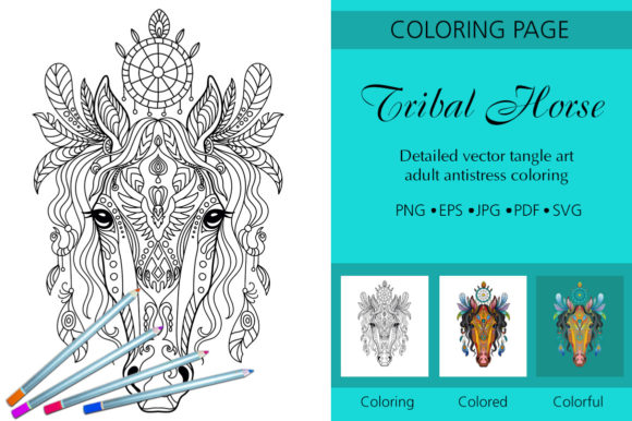 Coloring for Adult Tangled Horse Graphics & Pages Amp