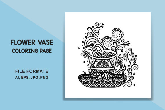 Coloring Page - Flower Vase: Graphics & Coloring Pages Amp