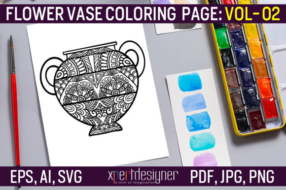 Flower Vase Graphics Review: Coloring Pages Amp Vol 02