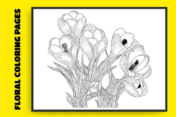 Hand Drawn Floral Coloring Pages: Graphics & Coloring Amp