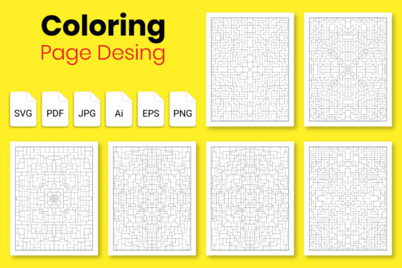 KDP Mandala Pattern V-08 Graphics for Coloring Pages Amp