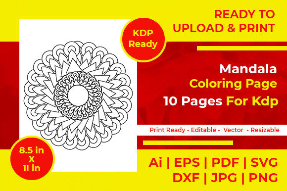 Mandala Coloring Page for Kdp: Graphics & Coloring Pages Amp