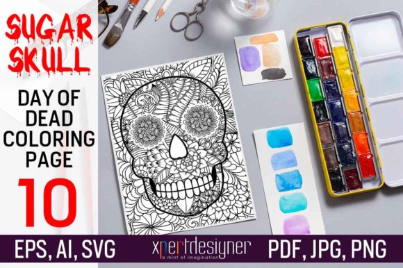 Sugar Skull Coloring Page for Adults-10: A Designer Review