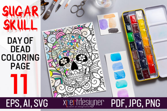 Sugar Skull Graphics for Coloring Pages Amp Projects