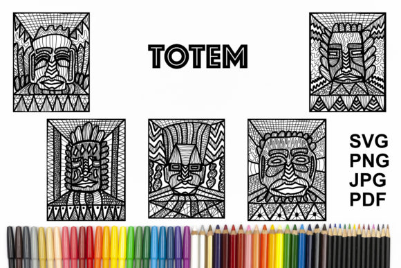Totems Masks Coloring Pages Amp Graphics Review